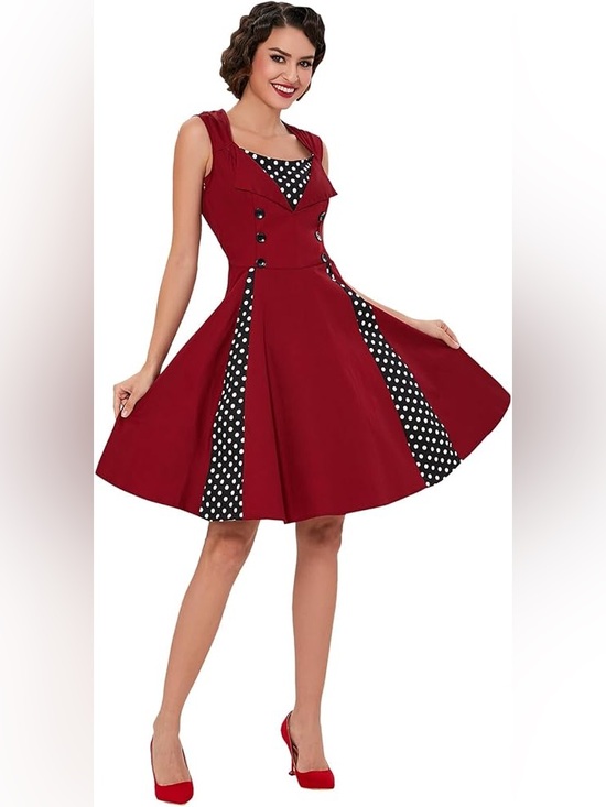 Killreal Dresses & Skirts - NWT KILLREAL Polka Dot Retro Vintage Style Cocktail Party Swing Dress Size L